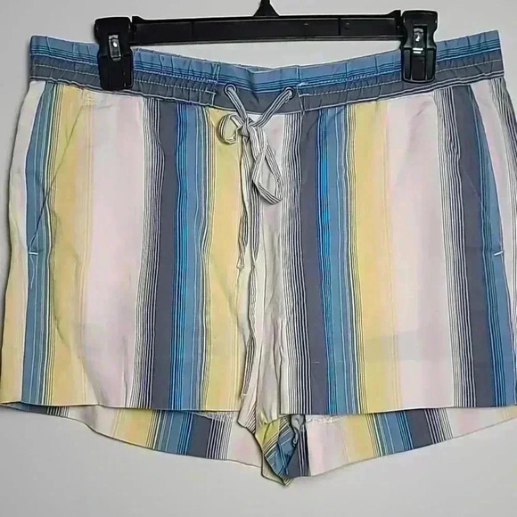 Ann Taylor LOFT Blue, Yellow, White, Pink Striped Shorts Size Small - Picture 2 of 9
